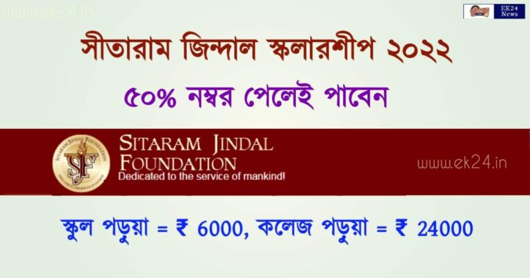 সীতারাম জিন্দাল স্কলারশিপ 2022 - sitaram jindal scholarship 2022