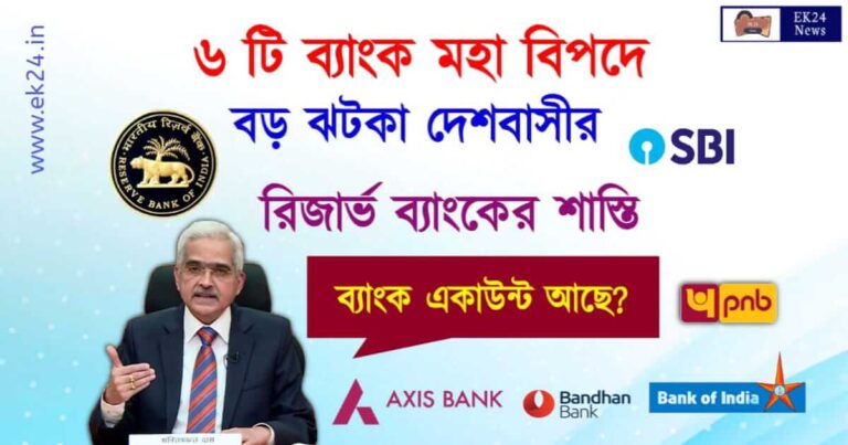 RBI rules against 6 Banks (রিজার্ভ ব্যাংকের জরিমান)