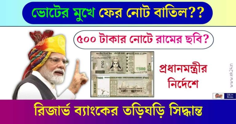 RS 500 Indian Currency Ban (৫০০ টাকার ভারতীয় মুদ্রায় রামের ছবি)