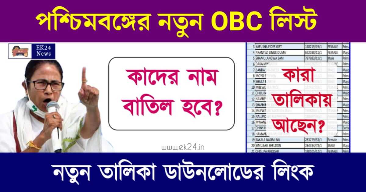 OBC List 2024 (ওবিসি লিস্ট)